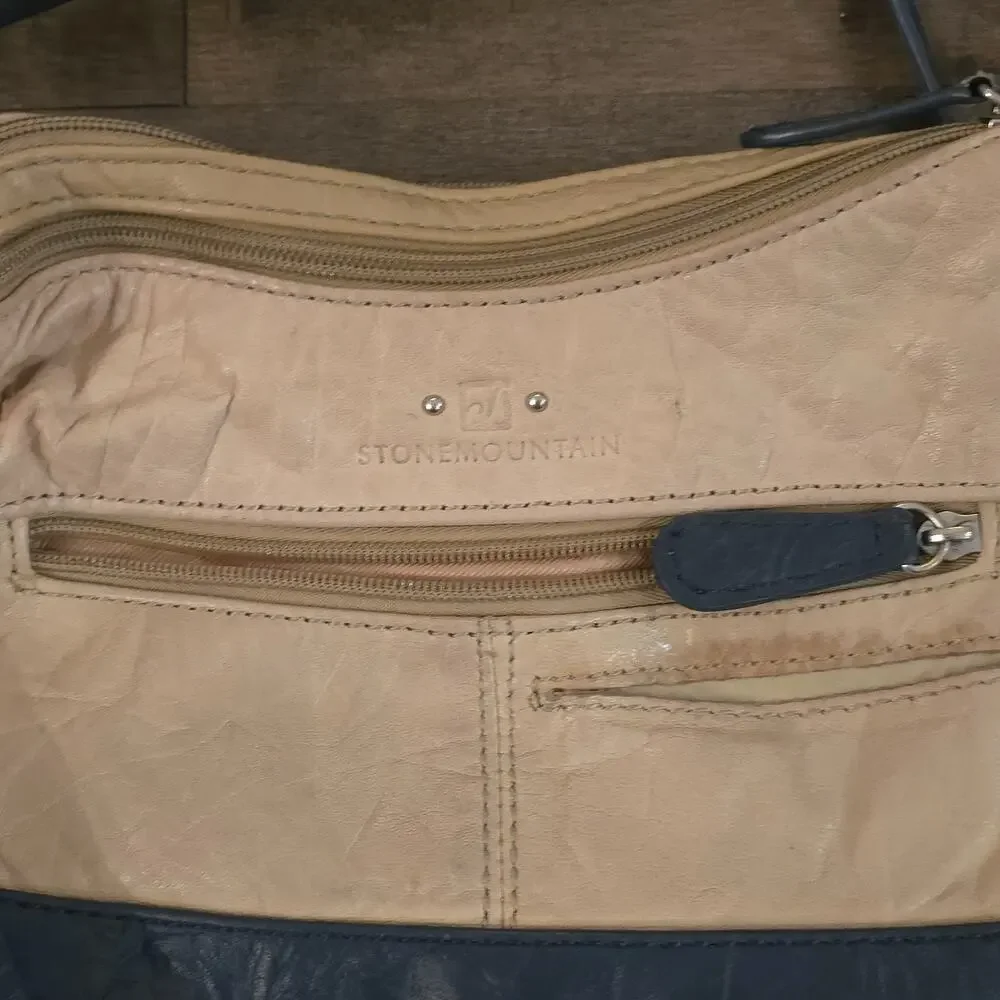 STONE MOUNTAIN beige and blue shoulder bag - Picture 11 of 12